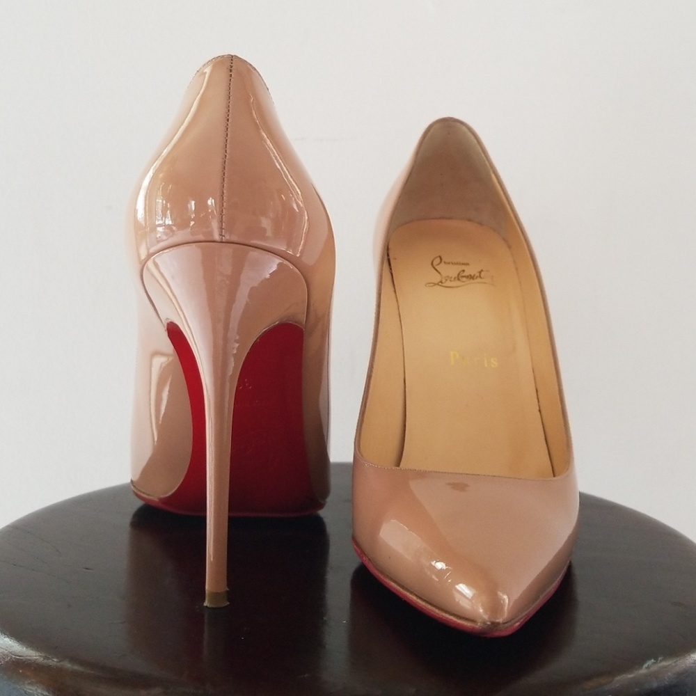 🔺️SOLD🔺️Louboutin Pigalle Nude Patent EUC
